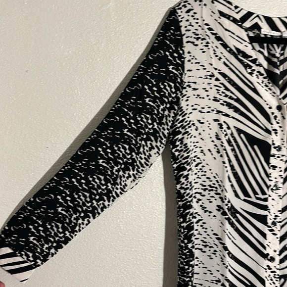 Three Eighty Two Black and White Long Sleeve Mini Dress XS - Picture 3 of 7